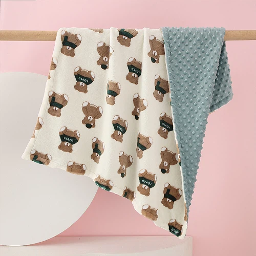 100% polyester Minky Dots Blankets