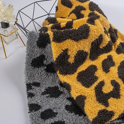 ヒョウ柄シェルパ生地