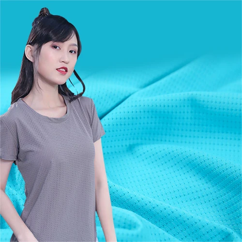 速乾性ニットバードアイメッシュ生地