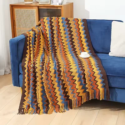 Jacquard Throw Tassel Blanket