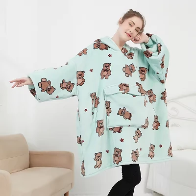 Oversized Fleece Hooded Blanket